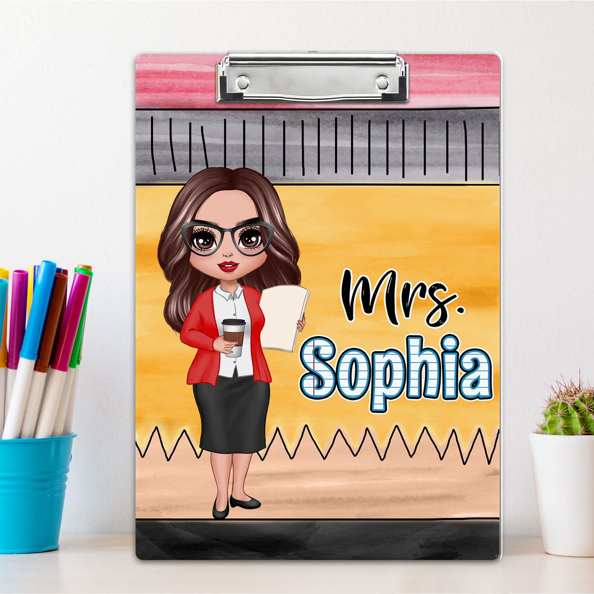 Teacher Pencil Personalized Clipboard, Appreciation Thank You Gift