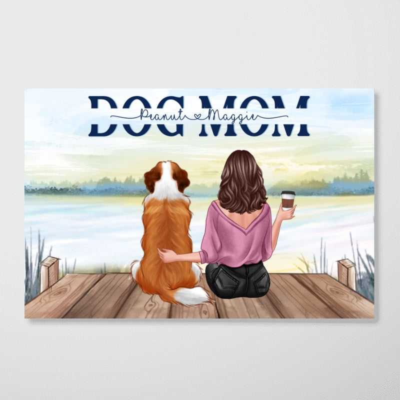 Dog Mom Text Cut Through Personalized Poster