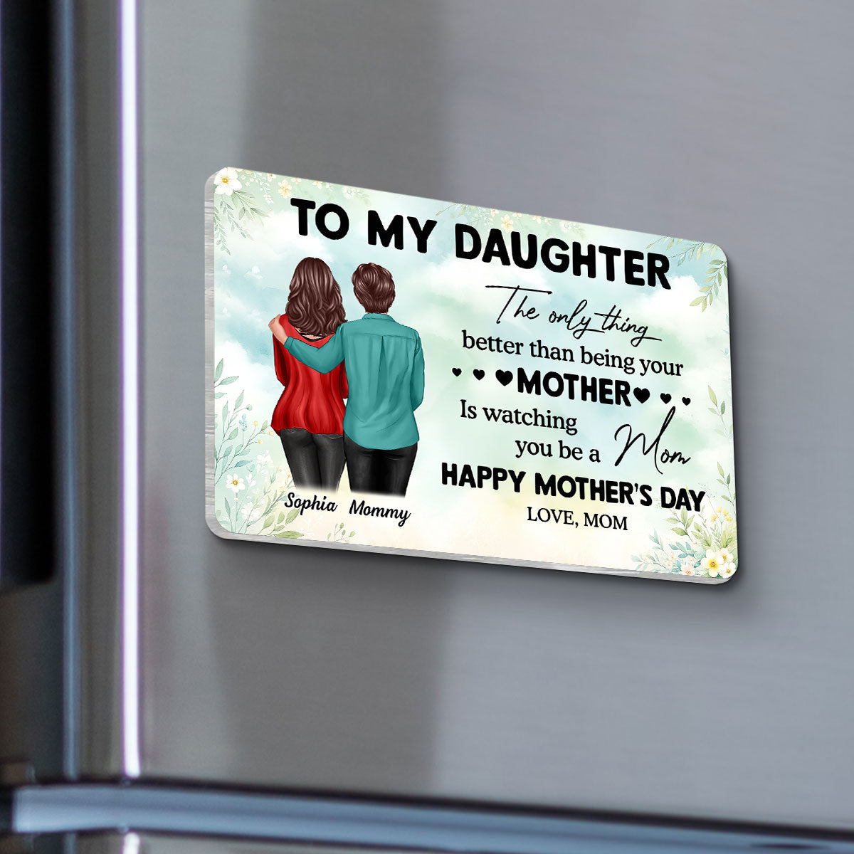 To My Daughter From Mom Happy Mother's Day Personalized Acrylic Fridge Magnet, Gift For Daughter