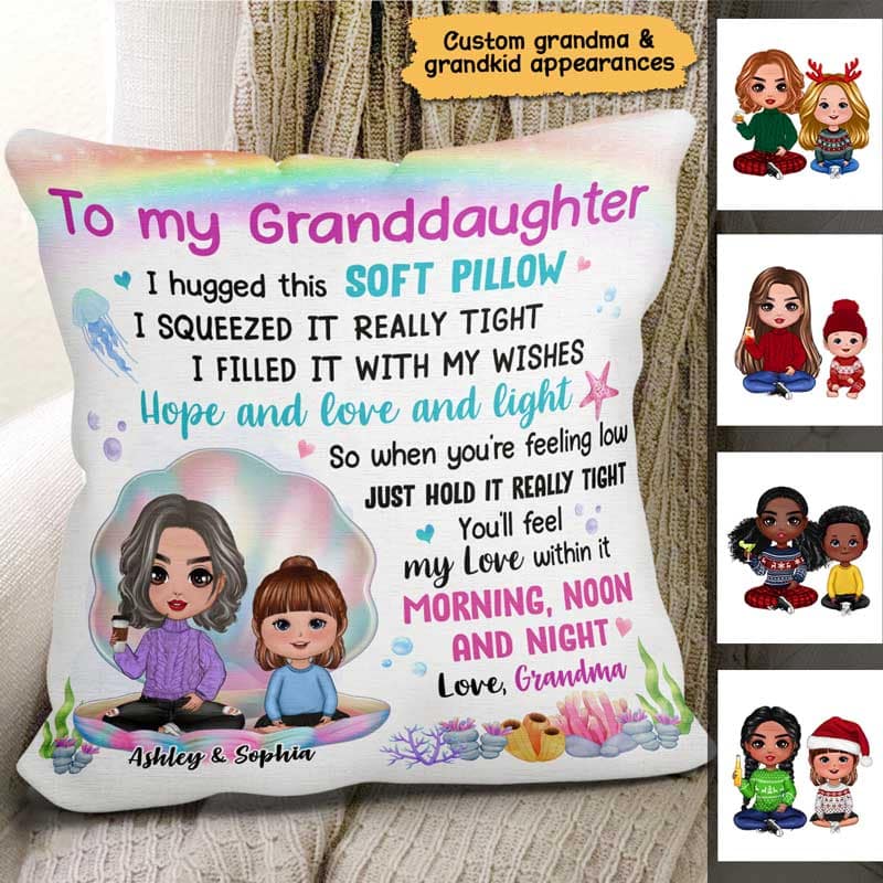 To My Granddaughter Grandson From Grandma Personalized Pillow (Insert Included)
