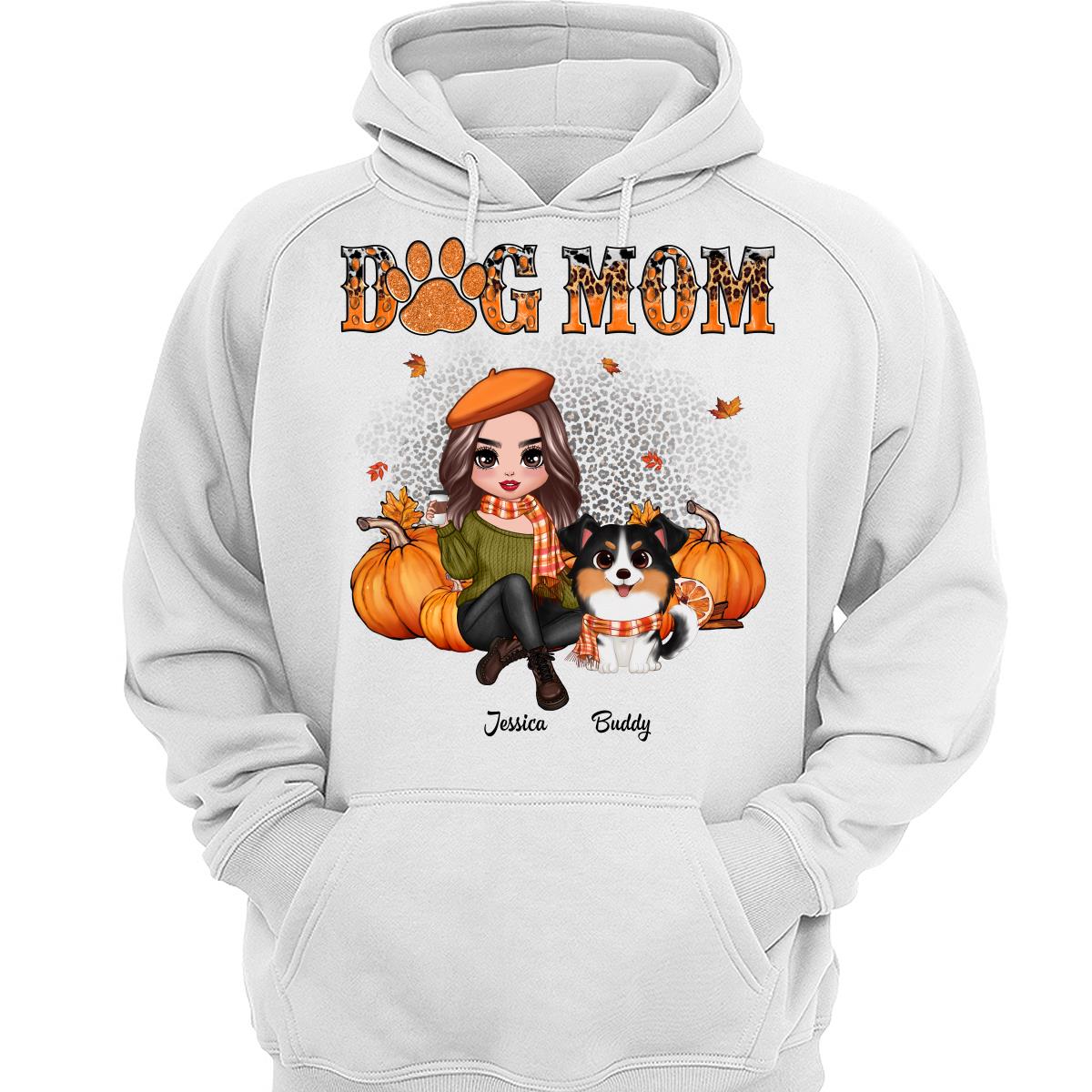 Fall Season Leopard Dog Mom Watercolor Cute Dogs Personalized Shirt