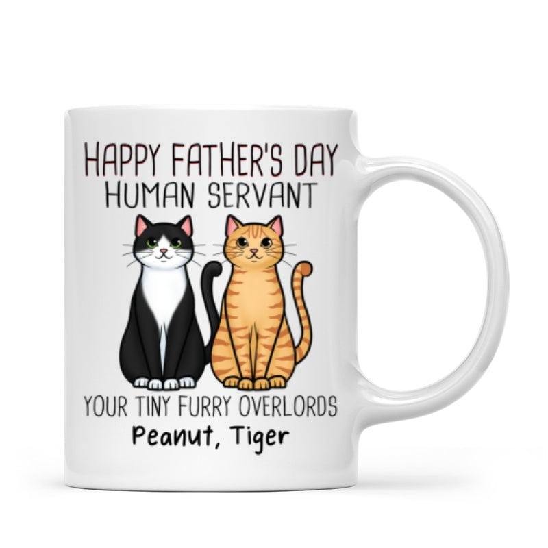 Cute Sitting Cats Happy Father‘s Day Human Servant Personalized Mug