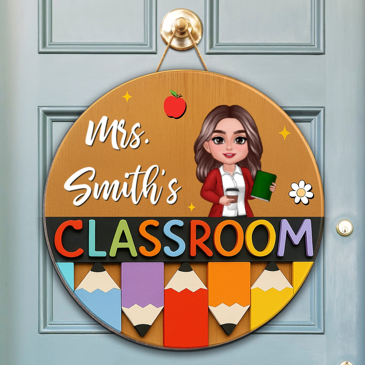Classroom Pencil Teacher Personalized Name Sign, Teach Classroom Decor, Back to School Gift