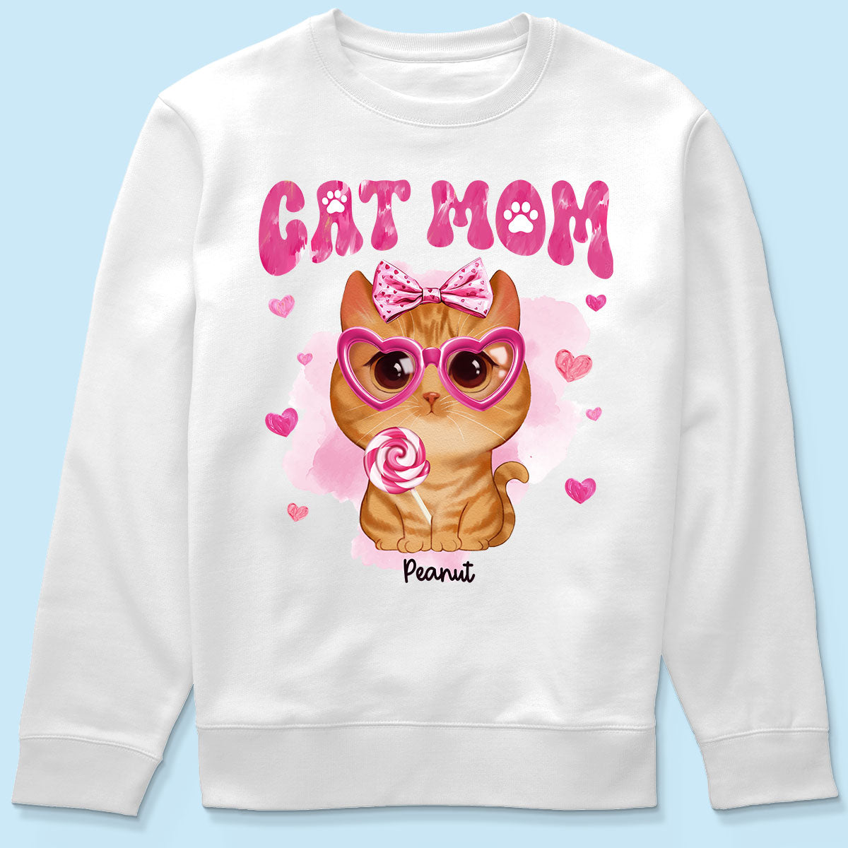 Watercolor Cute Cats Cat Mom Personalized Shirt,  Gift For Cat Lovers, Cat Moms