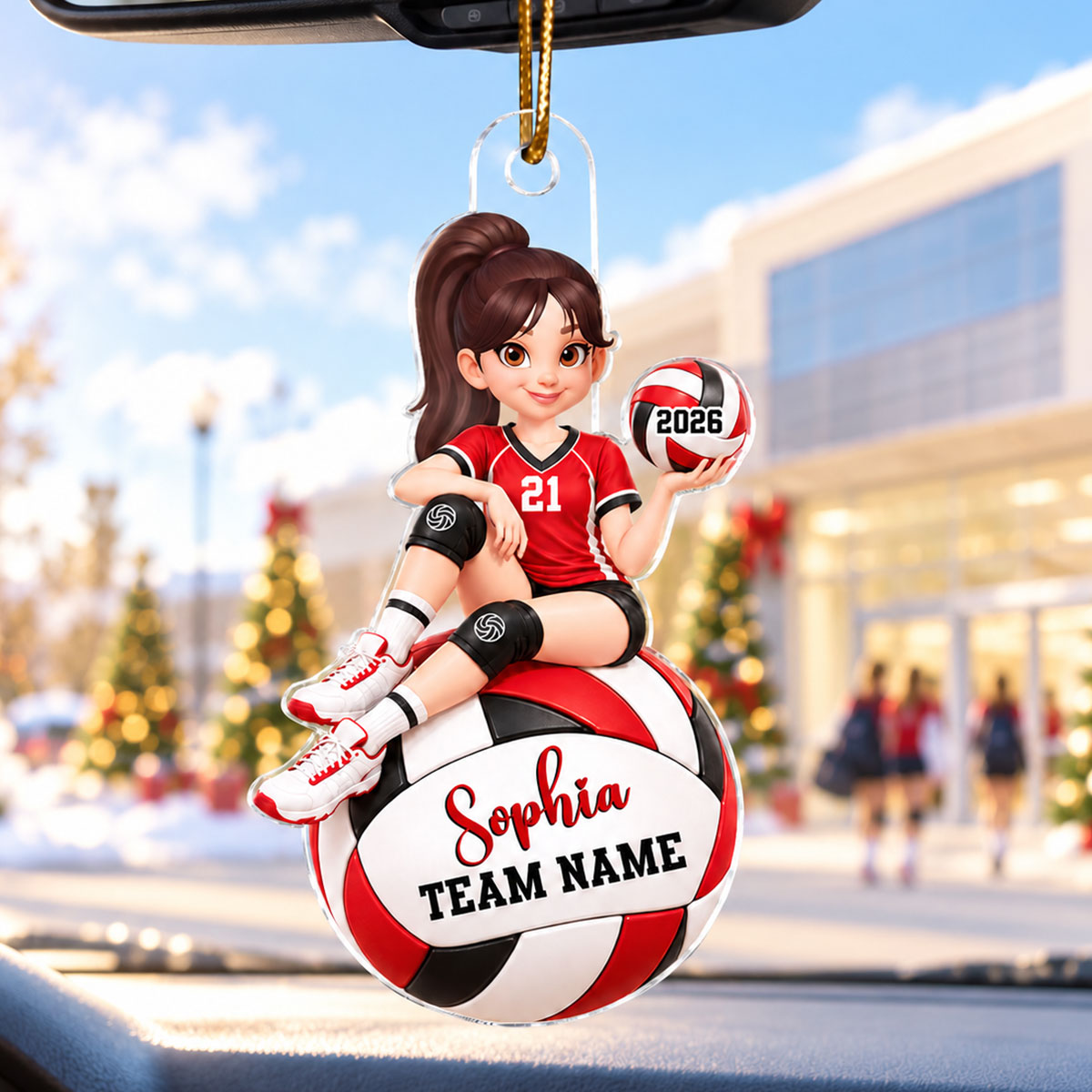 Proud Volleyball Player Slay Girl - Personalized Acrylic Ornament - Christmas Gift For Volleyball Players, Granddaughter, Daughter