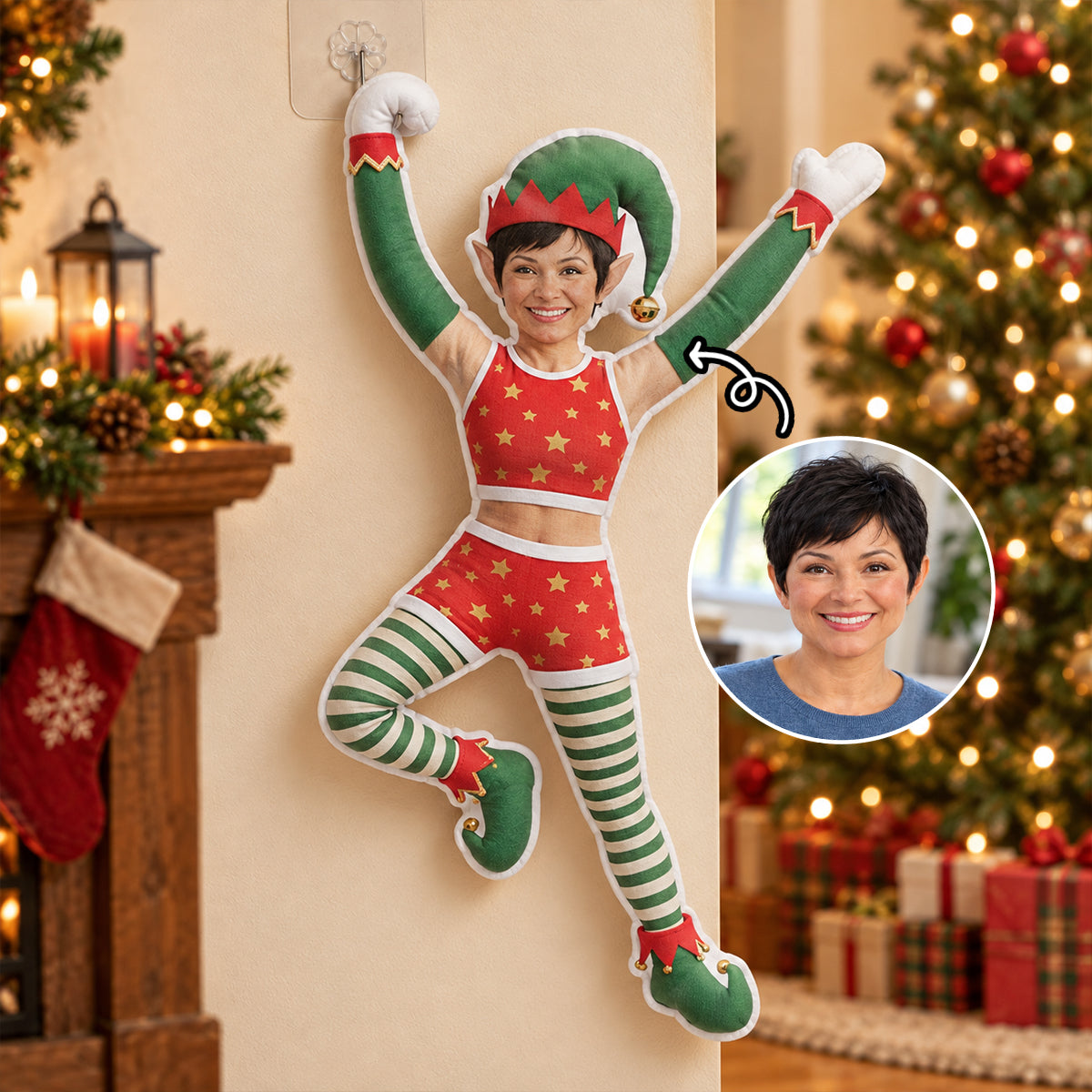 Custom Christmas Poseable Plush Doll - Personalized Photo Plush Toy - Funny Family Christmas Gift, Holiday Keepsake