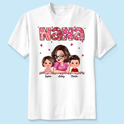 Grandma And Grandkids  Personalized Shirt,  Gift For Grandma