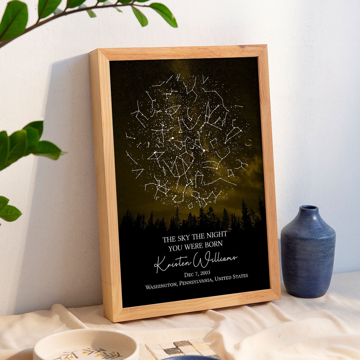 The Stars on the Night You Were Born Custom Star Map, Heartfelt Gift for Husband, Wife, Daughter, Son, Granddaughter, Grandson, Birthday Gift