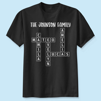 Family Tee Crossword Art Puzzle Personalized Shirt