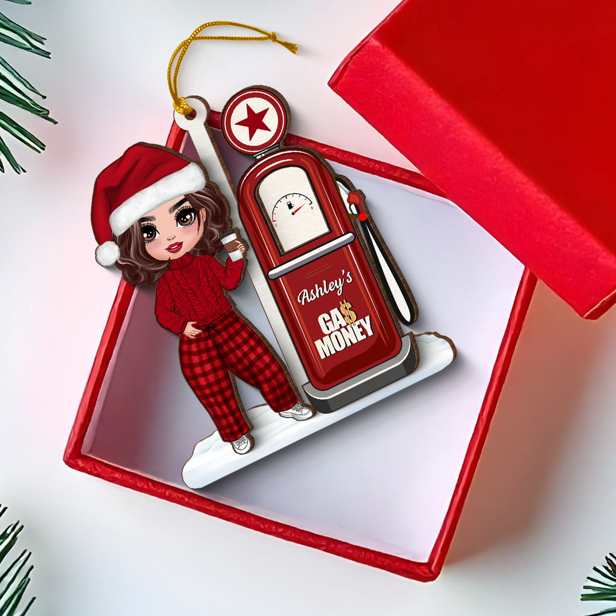 Retro Gas Pump Personalized Gas Money Holder Ornament, Unique Christmas Gift For Teenage Driver, Funny 16 Birthday Gift