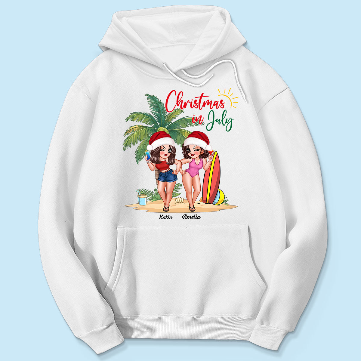 Christmas In July Summer Girls Personalized Shirt