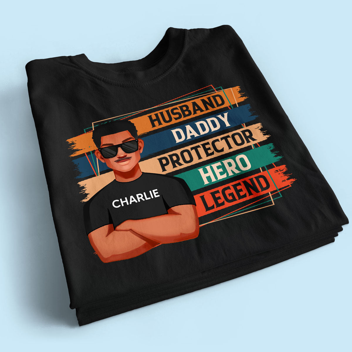 Husband Daddy Protector Hero Legend Retro Personalized Shirt