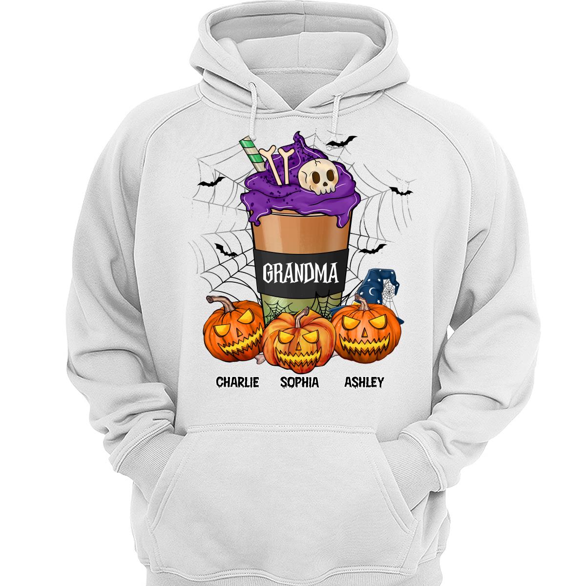 Halloween Latte Grandma Mom Personalized Shirt