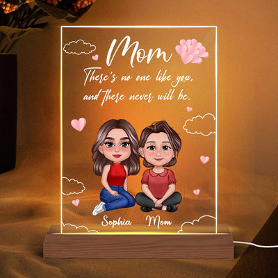 There Is No One Like You Mom Pretty Doll Mother Daughter Personalized Rectangle Acrylic Plaque With LED Night Light
