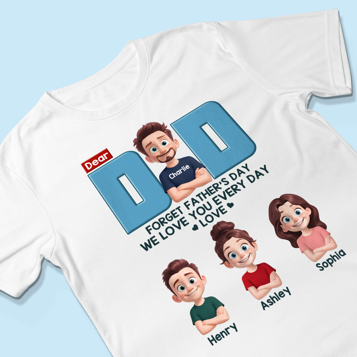 Cartoon Funny Style Dear Dad Forget Father's Day Personalized Shirt, Gift For Dad