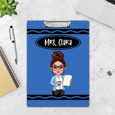 Teacher Crayon Personalized Clipboard