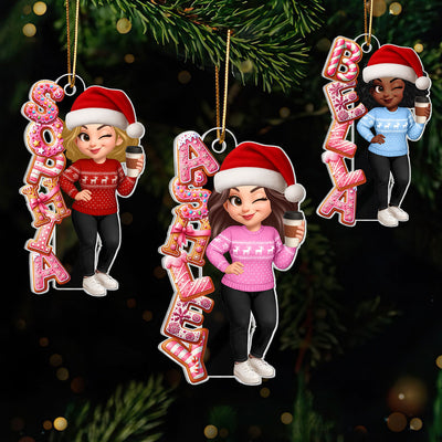 Custom Name Gingerbread Alphabet - Personalized Acrylic Ornament - Christmas Gift for Besties