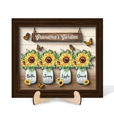 Grandma‘s Garden Personalized 2-Layer Wooden Plaque