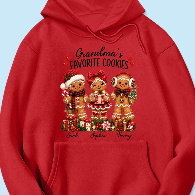 Grandma's Favorite Cookies Gingerbread - Personalized Shirt - Thoughtful Christmas Gift for Grandma
