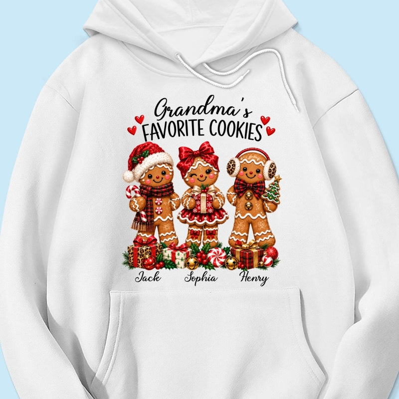 Grandma's Favorite Cookies Gingerbread - Personalized Shirt - Thoughtful Christmas Gift for Grandma