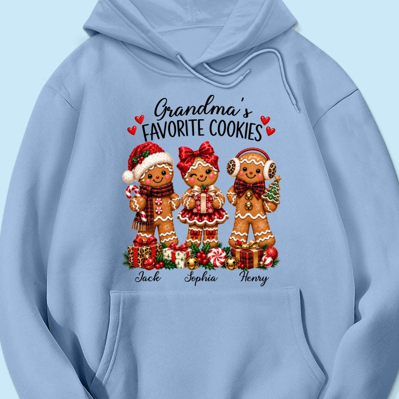 Grandma's Favorite Cookies Gingerbread - Personalized Shirt - Thoughtful Christmas Gift for Grandma