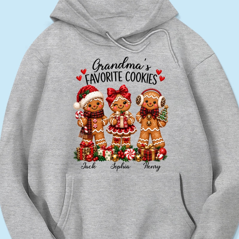 Grandma's Favorite Cookies Gingerbread - Personalized Shirt - Thoughtful Christmas Gift for Grandma