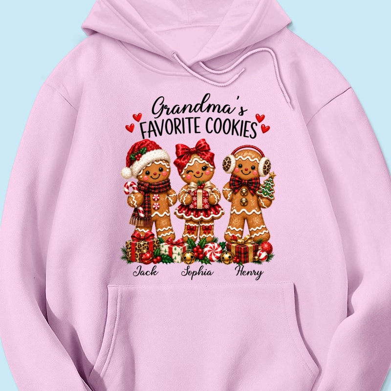 Grandma's Favorite Cookies Gingerbread - Personalized Shirt - Thoughtful Christmas Gift for Grandma
