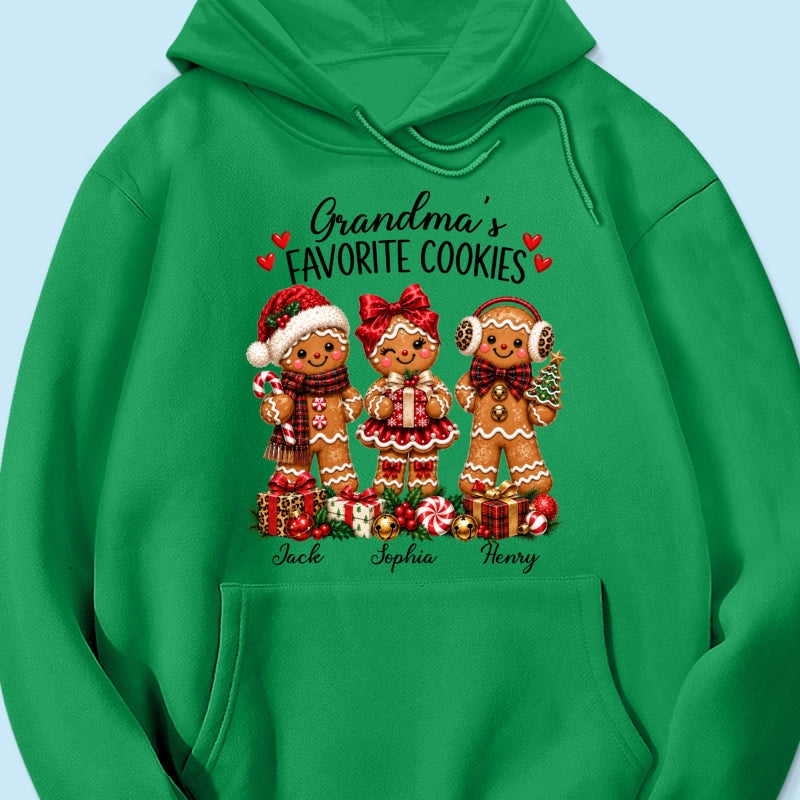 Grandma's Favorite Cookies Gingerbread - Personalized Shirt - Thoughtful Christmas Gift for Grandma
