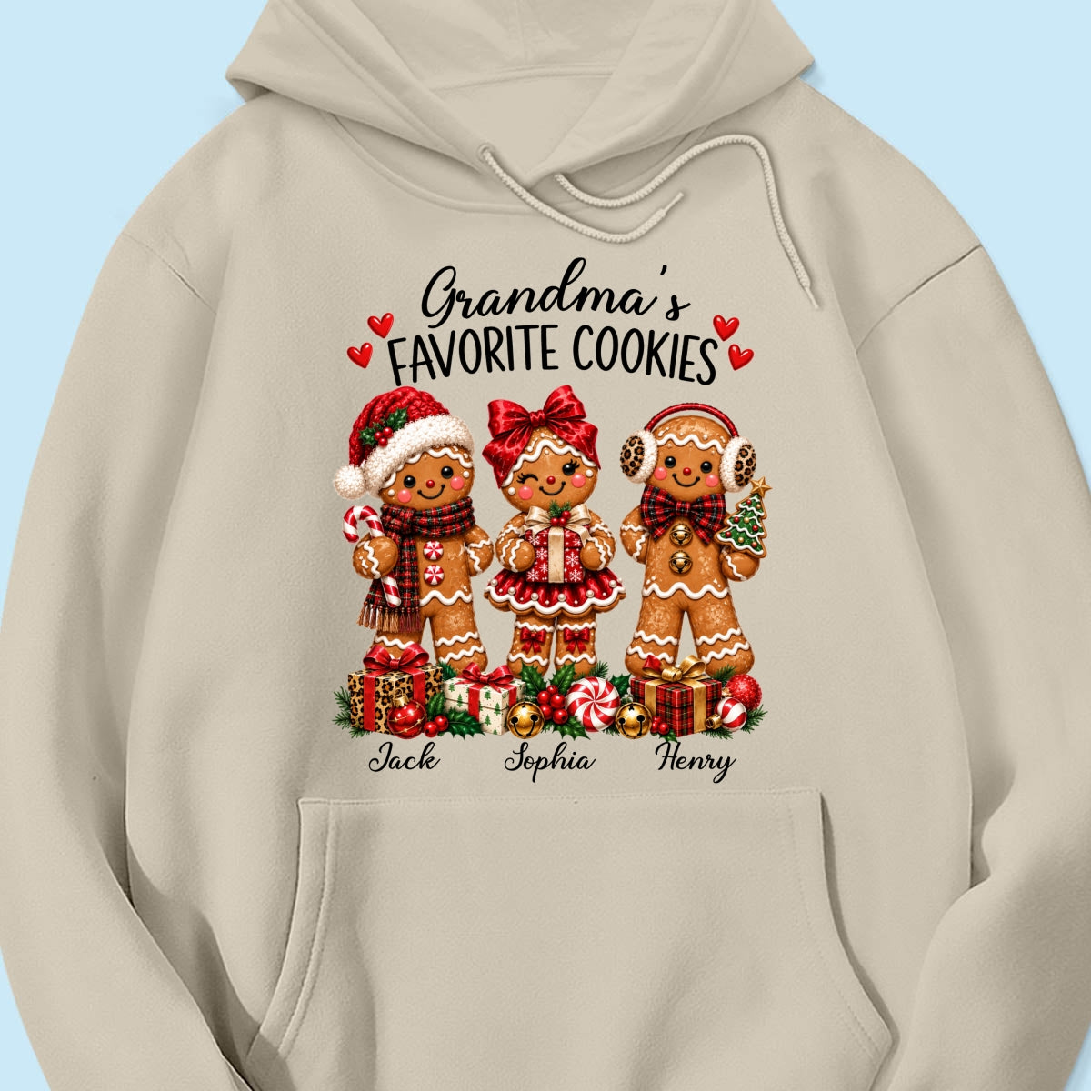 Grandma's Favorite Cookies Gingerbread - Personalized Shirt - Thoughtful Christmas Gift for Grandma