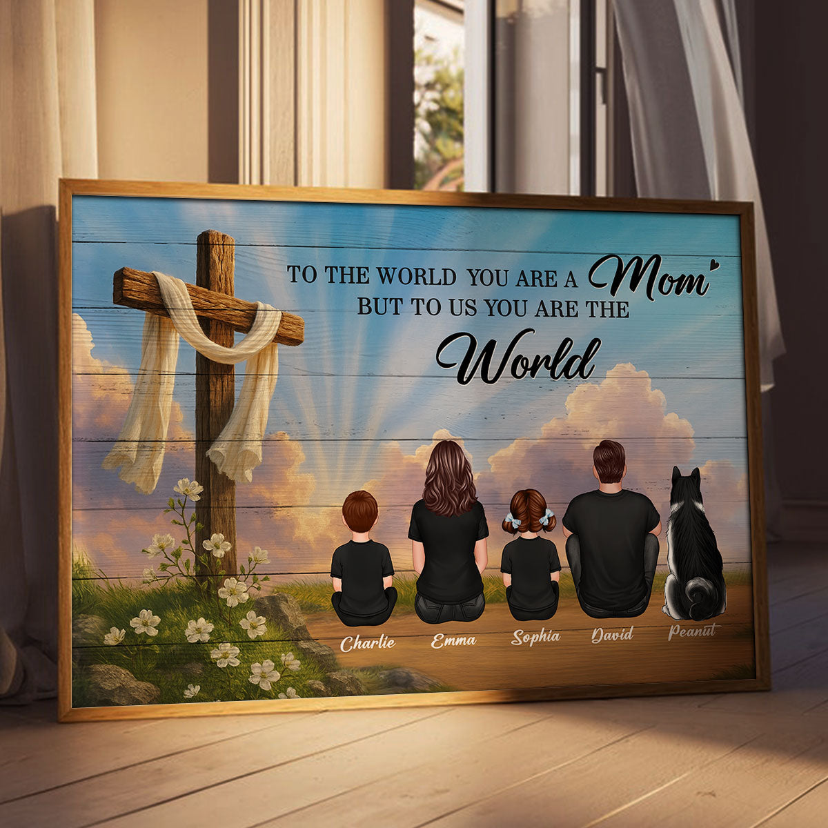 Cross Mom You are the World Personalized Poster