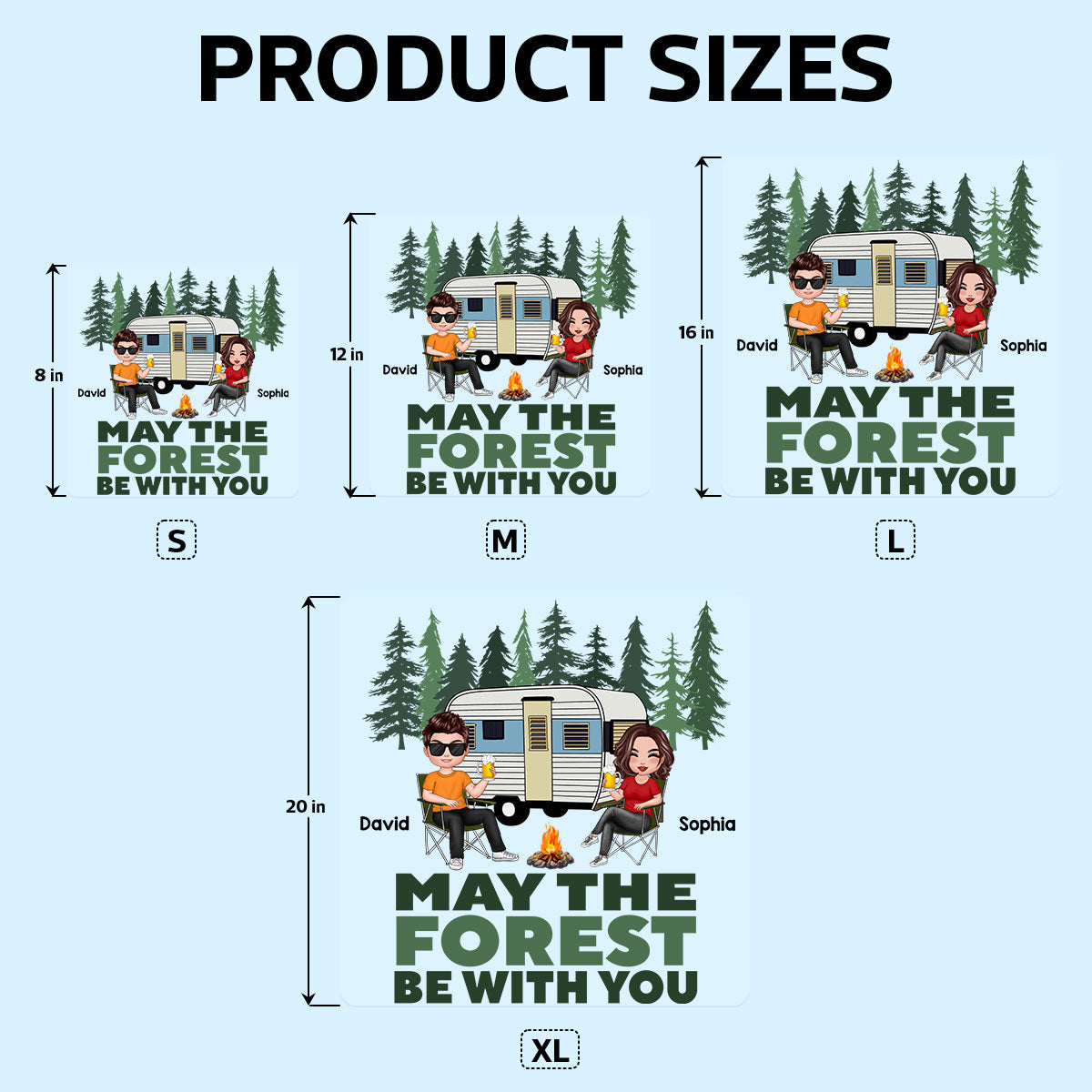May The Forest Be With You Camping Couple Decor On Car Fridge Window Personalized Decal