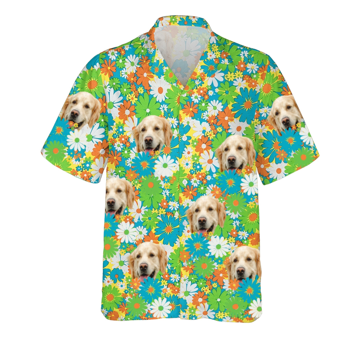 Floral Tropical Pattern Custom Dog Cat Face Personalized Hawaiian Shirt
