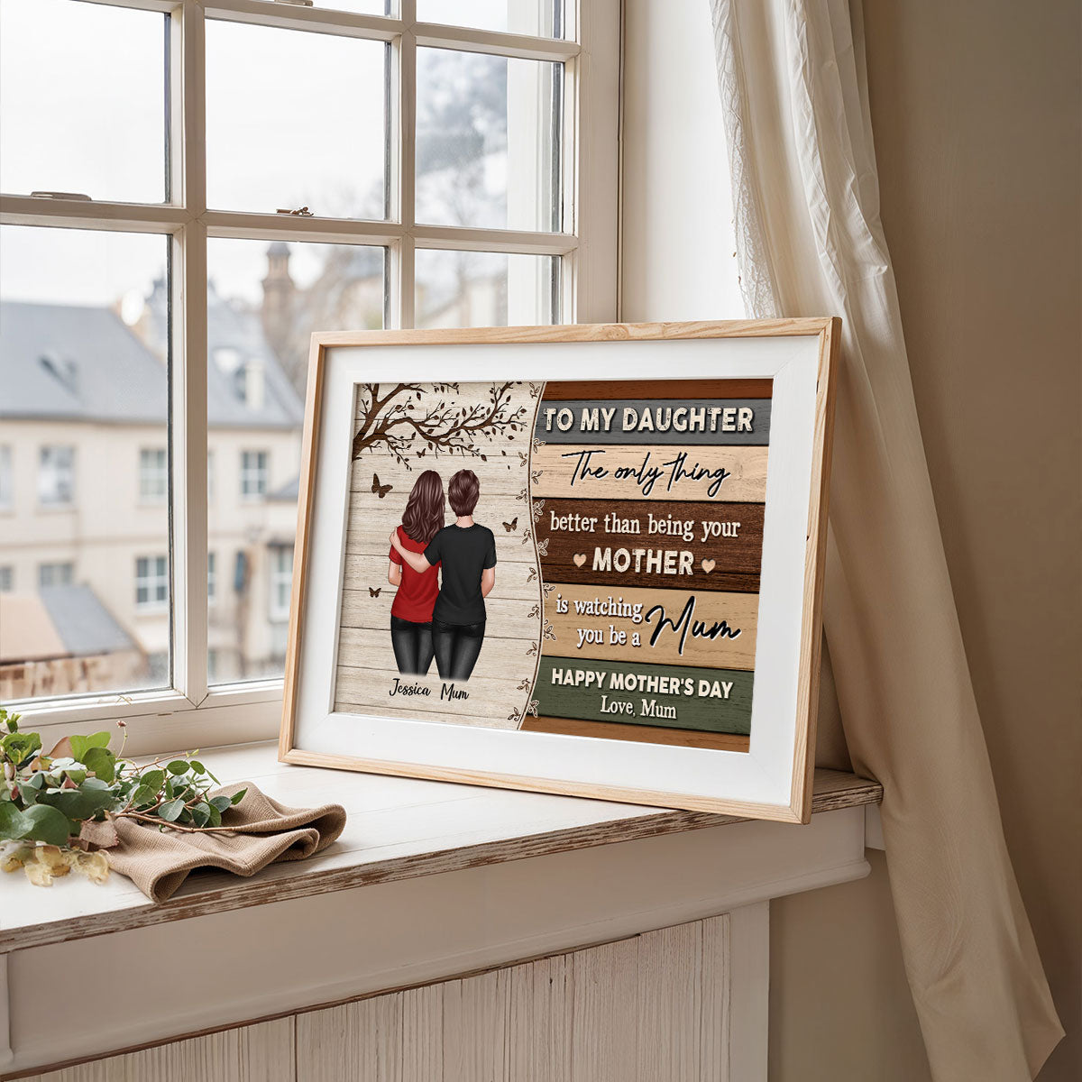Vintage To My Daughter From Mum Happy Mother's Day - Personalised Poster - Mother's Day Gift For Daughter