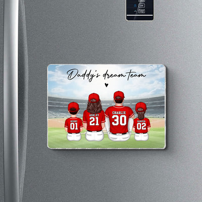 We Caught The Best Dad Man & Kids Sitting Personalized Acrylic Fridge Magnet
