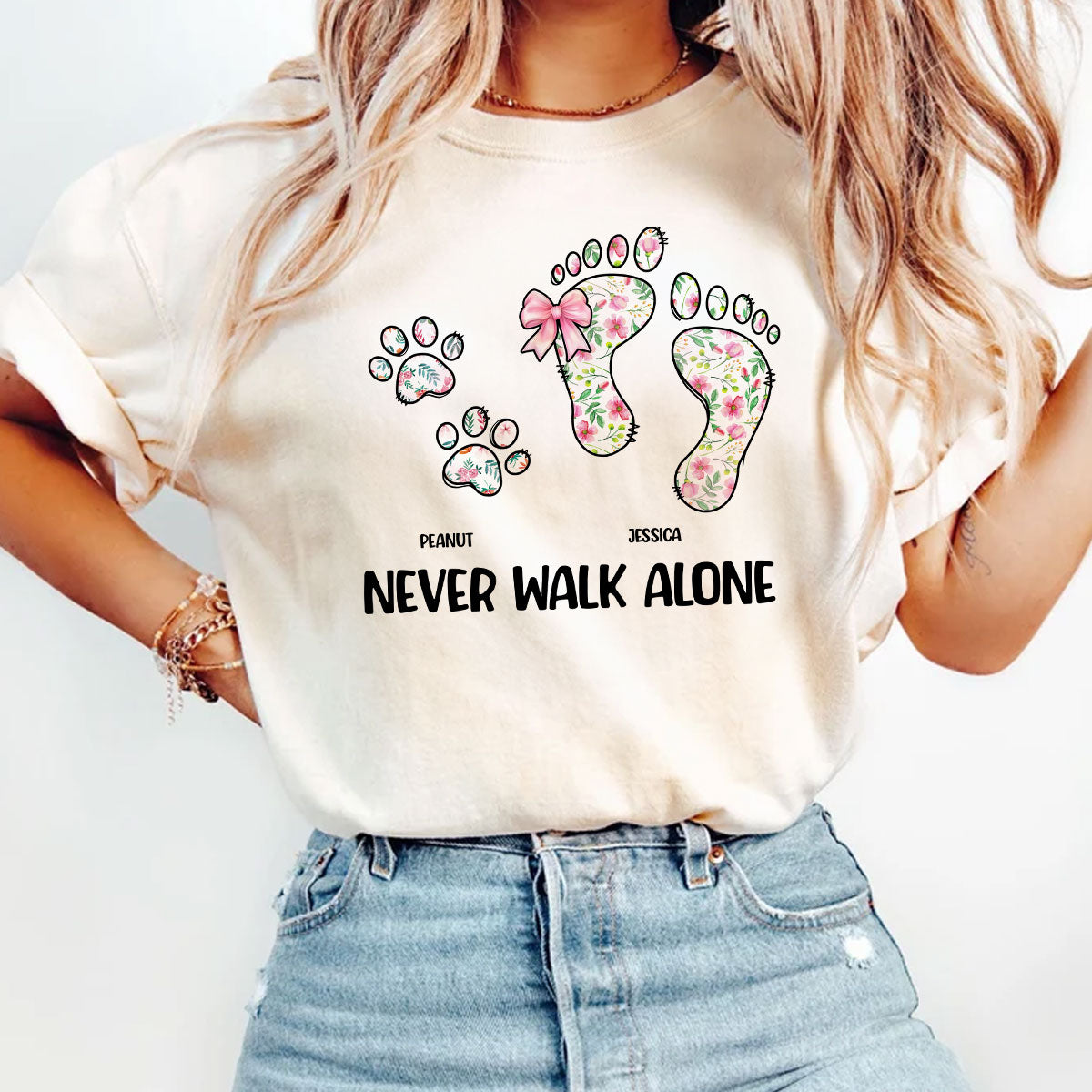 Dog Mom Never Walk Alone Personalized Shirt