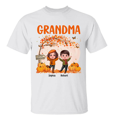 Fall Season Happy Doll Kids Under Tree Personalized Shirt