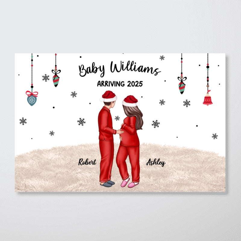 Personalized Pregnancy Poster, Expecting Family Christmas Personalized Poster, New Mom Christmas Gift
