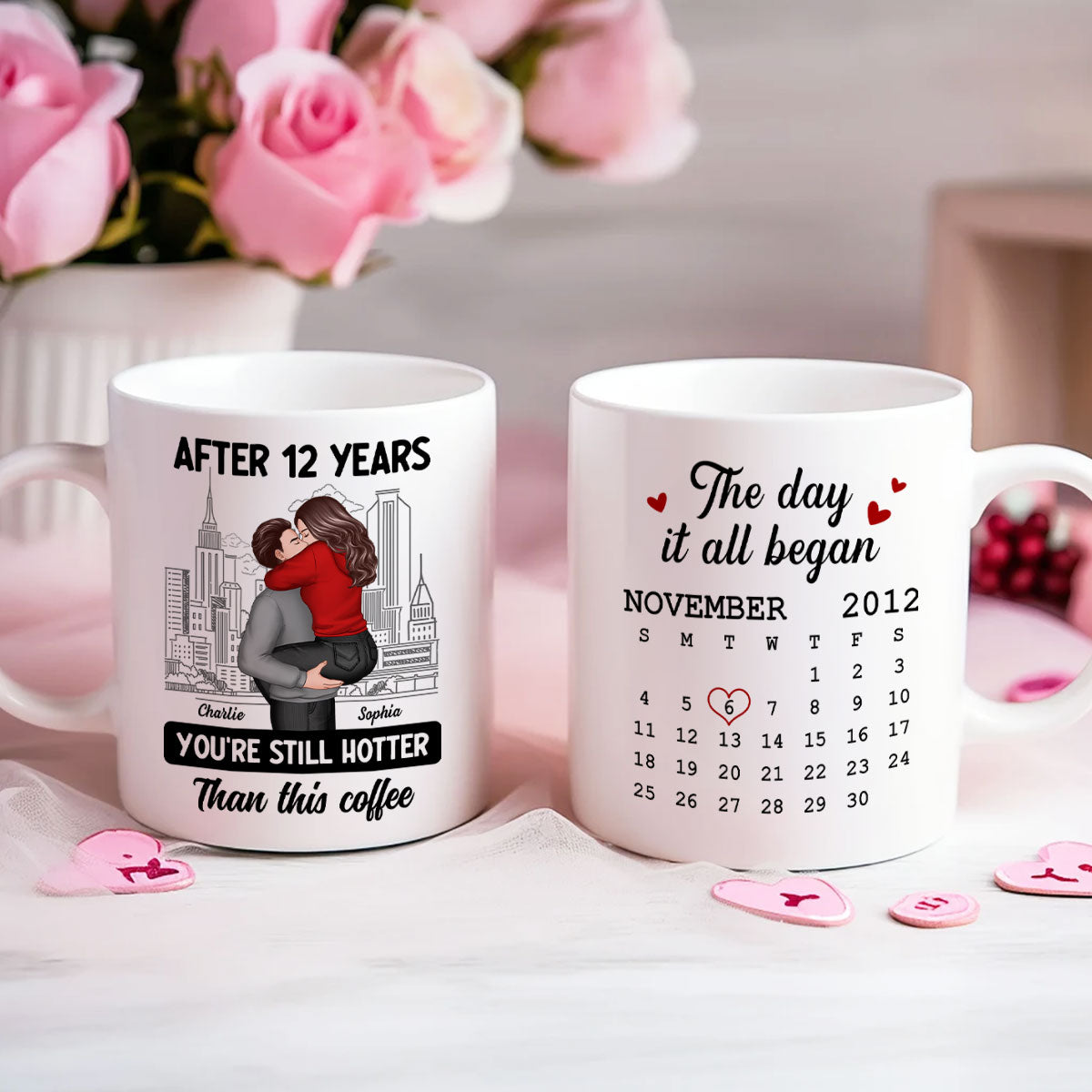 You're Still Hotter Than This Coffee Calendar Anniversary Gift For Couple  Gift Personalized Mug
