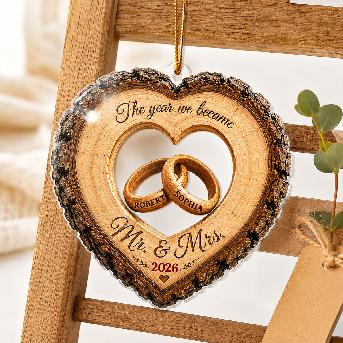 Together Forever Couple Anniversary 2D Flat Plaque - Personalized Acrylic Ornament - Heartfelt Gift for Her, for Him