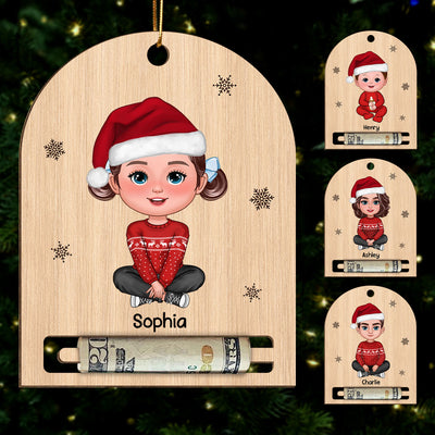Christmas Gift For Family Member Personalized Wooden Money Holder Ornament