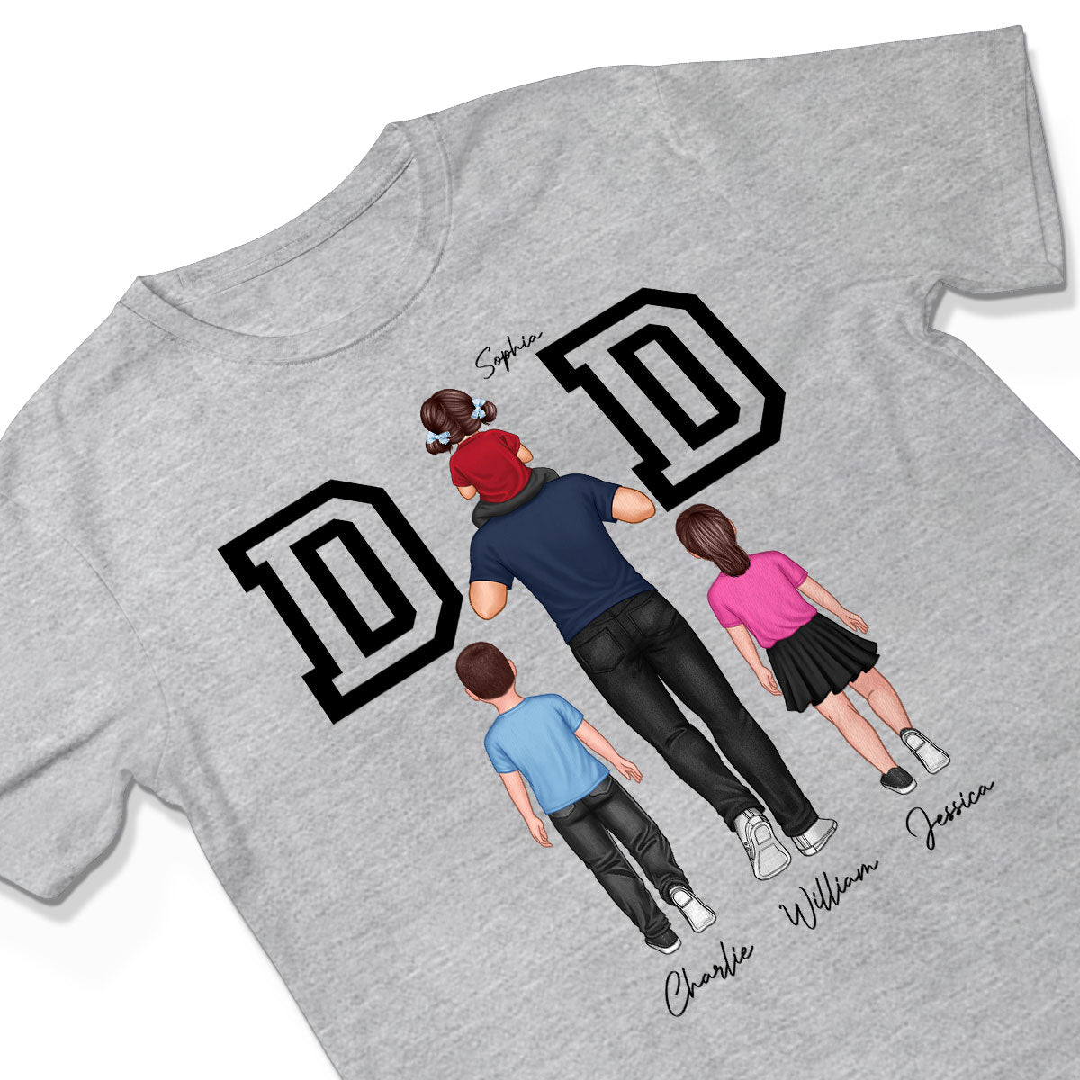 DAD Piggy Back Happy Father‘s Day Personalized Shirt
