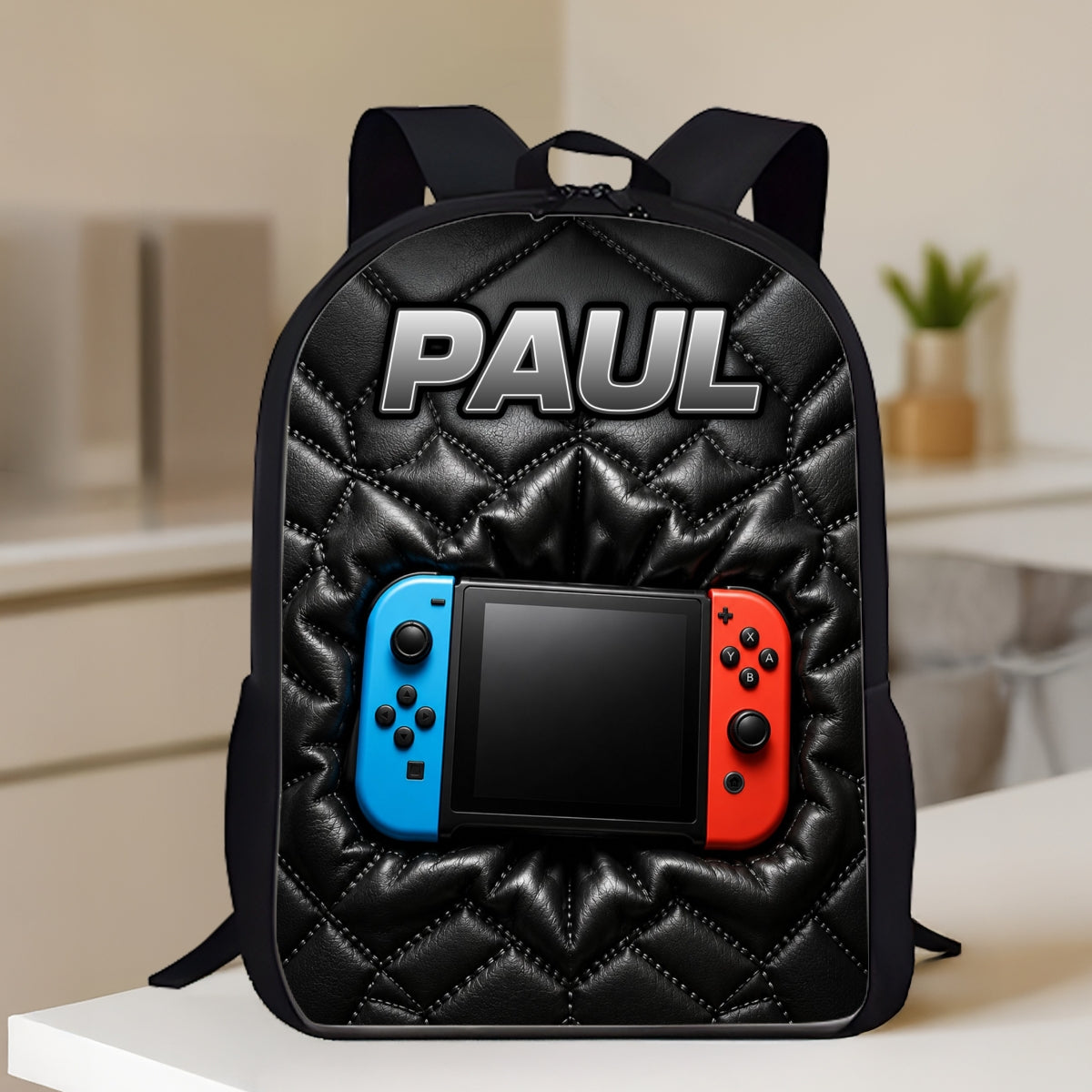 Gamer Custom Name - Personalized Backpack - Back to School Trendy Design for Boys, Girls