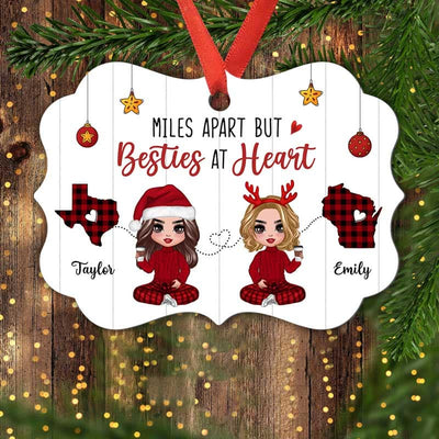 Long Distance Doll Besties Personalized Christmas Ornament