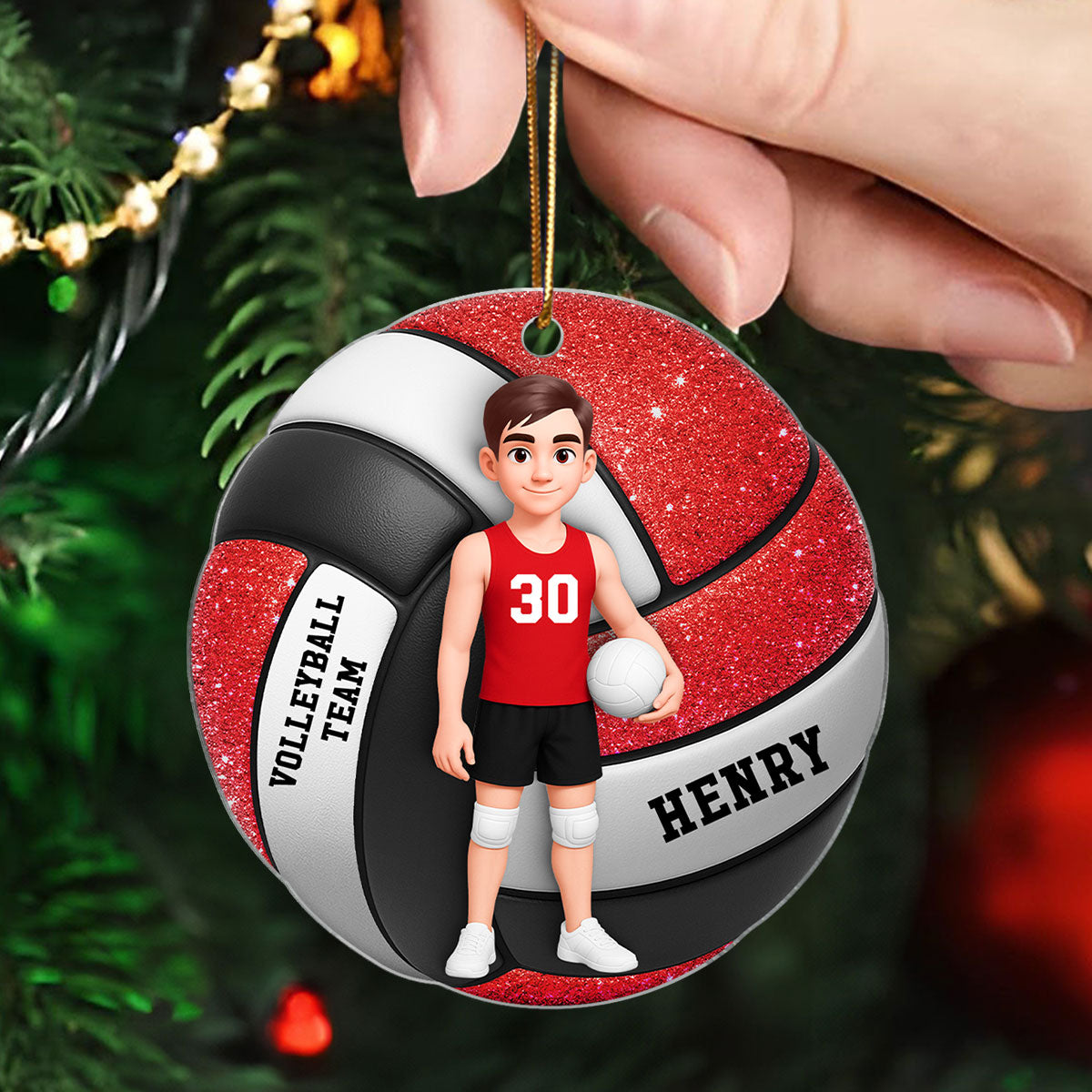 Volleyball Boy 3D Effect - Personalized Acrylic Ornament