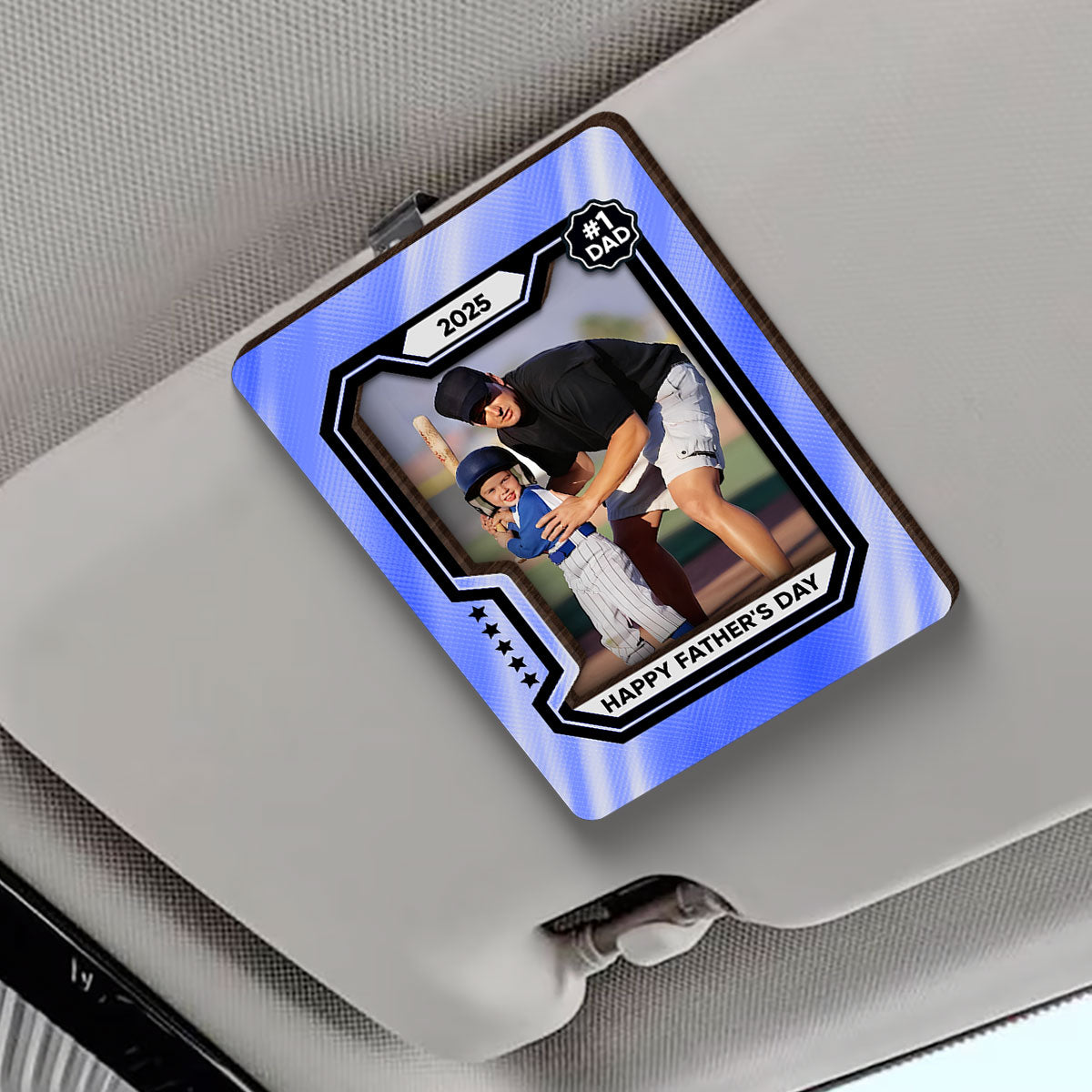 Premium Baseball Card Personalized Acrylic Car Visor Clip, Father's Day Gift for Dads, Gift for Husband