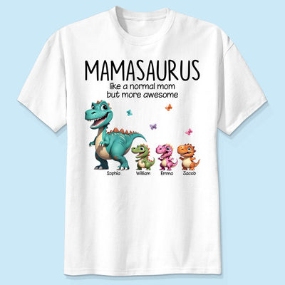 Mamasaurus And Kids 3D Effect Dinosaurs Personalized Shirt, Gift For Mom's Birthday, Mother's Day or Just Because