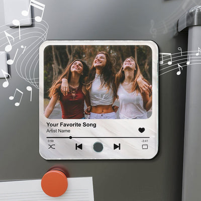Best Friends Besties Custom Photo Friendship Song Personalized Music Fridge Magnet