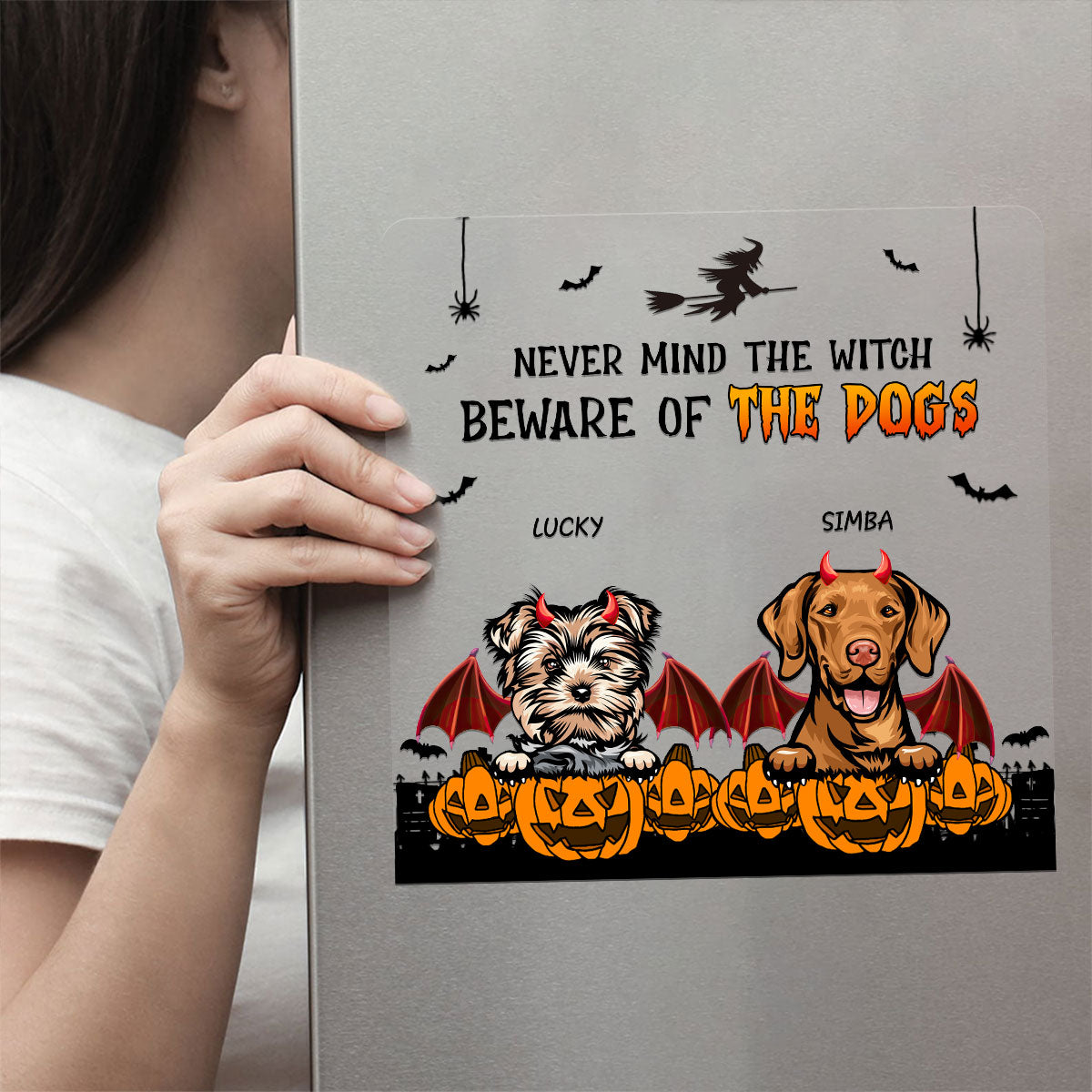 Little Monsters On Board Devil Dogs Halloween Decor Personalized Decal