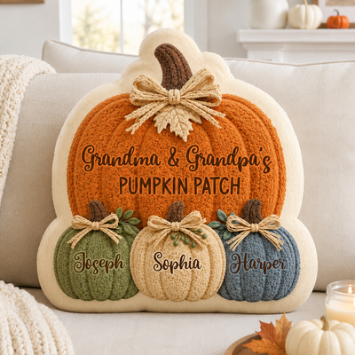 Grandma & Grandpa's Pumpkin Patch 2D Printed - Personalized Pillow - Fall Season Decor For Grandparents