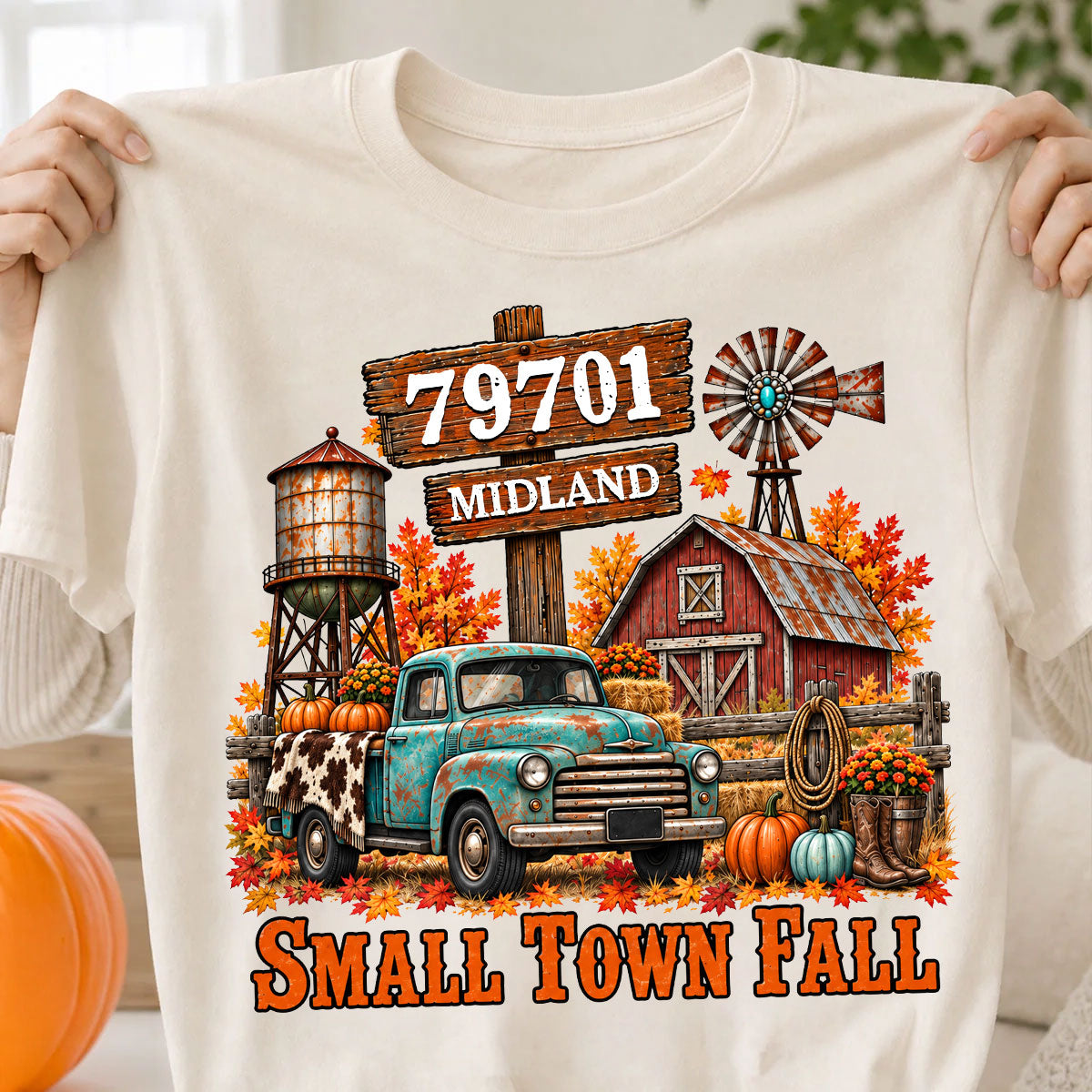 Small Town Fall Western Zip Code - Personalized Shirt